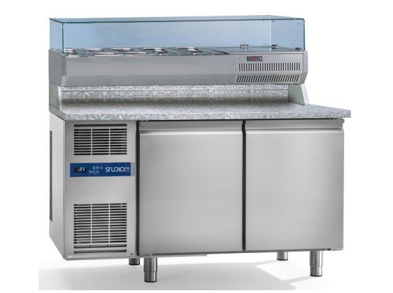 Banco pizza Tequila 1410 SP 60 con vetrina refrigerata.